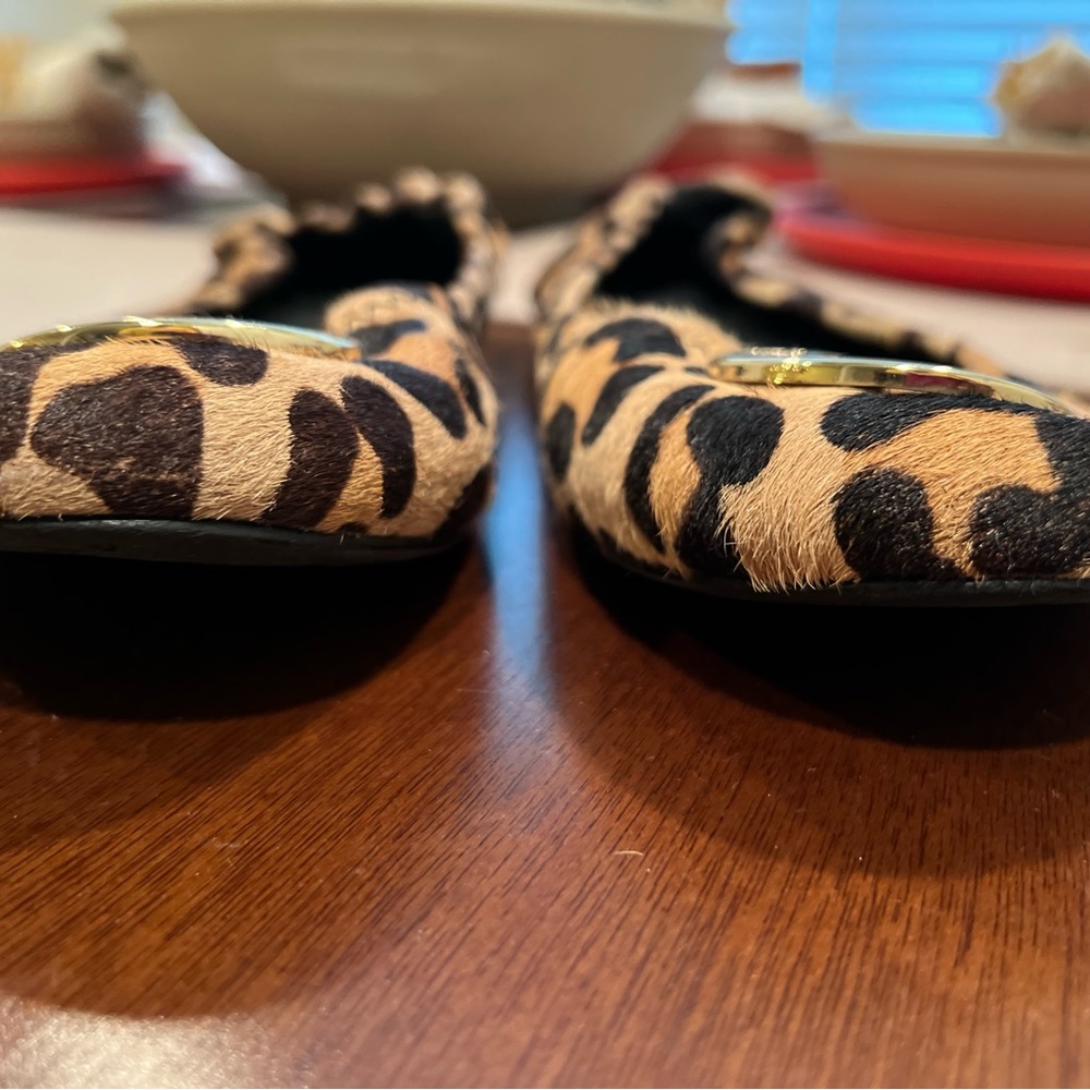 Tory Burch Calf Hair Leopard Flats